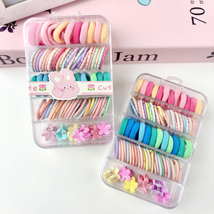 ยางรัดผมเด็ก สีลูกกวาด เครื่องประดับผมเด็ก อ่อนโยนต่อเส้นผม น่ารัก หวาน ยืดหยุ่นสูง รูปทรงรากบัว ชุดกิ๊บติดผม - Product Image 4