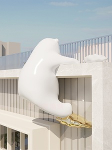 Personalizable al aire libre <span class=keywords><strong>Mei</strong></span> Chen oso escultura tarjeta de red roja IP fibra de vidrio acero resina artesanía Animal paisaje centro comercial pared escalada - Product Image 2