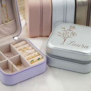 Wholesale Custom PU Leather Pink Small Jewellery Necklace Ring Earring <strong>Wedding</strong> Gift Boxes <strong>Travel</strong> Jewelry <strong>Box</strong> Organizer - Product Image 4