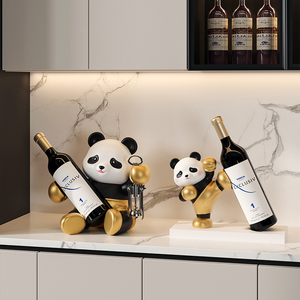 Porta Botellas de Vino <span class=keywords><strong>Panda</strong></span> de Alta Calidad, Artesanía Creativa de Resina para Decoración del Hogar, Diseño Único con Patrón de Animal - Product Image 1