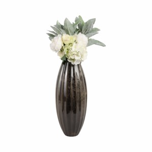 Vase en céramique côtelée, forme courbée, finition mate, vase à fleurs moderne pour la décoration du salon, chambre à coucher - Product Image 2