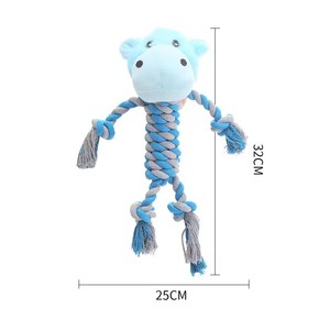 Jouet à mâcher pour chien en peluche douce avec corde, motif animal mignon, écologique, pour le nettoyage des dents des grands chiots, idéal pour les jeux en extérieur - Product Image 3