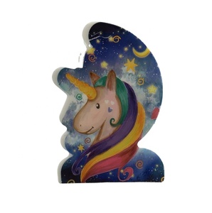 W089 4SMD Mini Lámpara Nocturna LED con Enchufe, Diseño de Luna y Estrella, Unicornio, Luz Blanca Cálida, para Habitación, Regalo Adorable para Bebés - Product Image 2