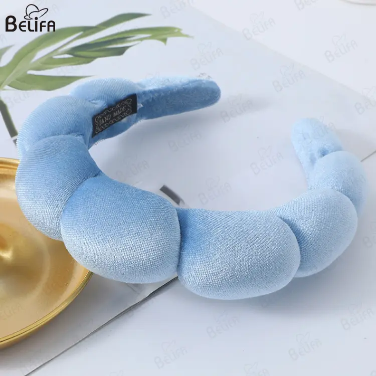 Yeni özel büküm sünger saç bantlar Spa Hairbands kadınlar için kumaş kafa bandı cilt bakımı için yüz makyaj saç çember