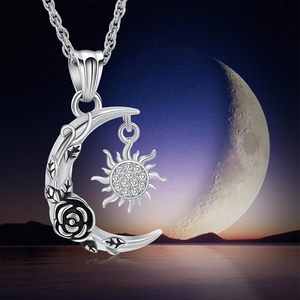 Kremasyon takı hilal ay ve güneş gül <span class=keywords><strong>Ashes</strong></span> kolyeler kadınlar için erkekler anıt insan külleri kolye - Product Image 6