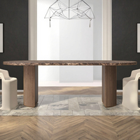 Table à manger de luxe artisanale FERLY Premium, en bois de chêne, design moderne pour la maison