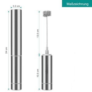 <span class=keywords><strong>Mousseur</strong></span> à lait électrique portatif - Fonctionne sur piles pour café, cappuccino, matcha - Fouet en acier inoxydable avec couvercle de protection - Product Image 2