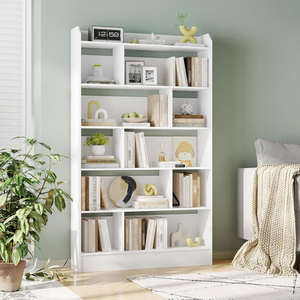 Estantería <span class=keywords><strong>Blanca</strong></span> Resistente con Certificación BSCI, Librería con 6 Compartimentos, Estante de Almacenamiento, Estantería Vertical para Sala de Estar, Oficina, Dormitorio - Product Image 2