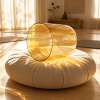 Bol chantant en cristal de quartz ambré REMA Alchemy 432Hz, tonalité CDEFGAB, pour la guérison sonore et la méditation, couleur or champagne, 5-9 pouces