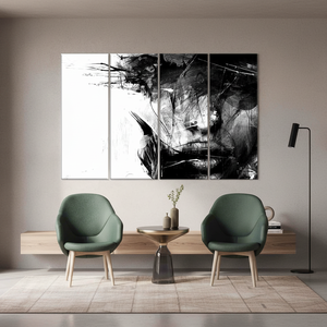 <b>Abstract</b> Woman <b>Canvas</b> Print: Elegant Black and White Wall Art,SET OF 4 <b>CANVAS</b> - Product Image 3
