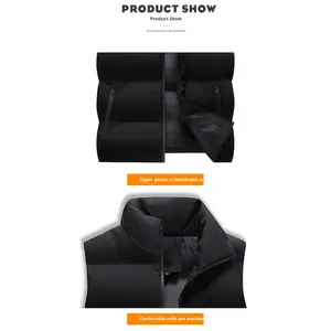 यूनिसेक्स प्लस आकार आकस्मिक कपास बनियान जैकेट स्टैंड कॉलर वाटरप्रूफ शरद ऋतु के लिए एक टुकड़ा - Product Image 5