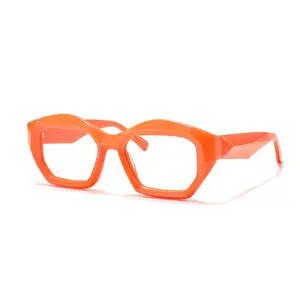 2023 Custom Optical Glasses Spectacle Frames Cat Eye Square Clear Vintage Acetate Eyeglasses Frames Fashion Trendy Eyewear