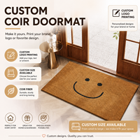 Tapis de porte extérieur personnalisé en fibre de coco antidérapant avec support PVC, imprimé sur mesure, vente en gros