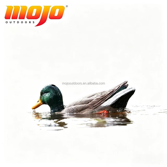 MOJO Outdoors Mallard Drake Decoy Digital Servomotor Diving Motion 6 Feeding Patterns Realistic Water Ripples for Hunting