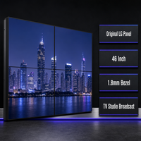 Écran de mur vidéo LCD IPS à cadre de 1,8 mm pour 46 pouces, luminosité de 700 cd/m², gamme de couleurs Rec.709 98% pour studio TV