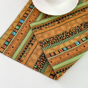 Tovaglietta <span class=keywords><strong>Americana</strong></span> a Righe Stampata Gialla, Tappetino da Tavolo Stile Americano, Tovaglia Resistente al Calore - Product Image 4