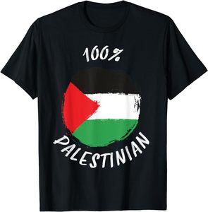 T-shirt con bandiera palestina stampata personalizzata 100% cotone all'ingrosso T-shirt Palestine regalo di solidarietà di gruppo - Product Image 3