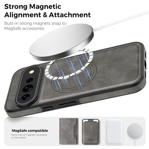 Étui magnétique en cuir vegan pour Google Pixel 11 Pro XL 10 Pro XL 10A 9A 9 Pro <span class=keywords><strong>8</strong></span>, coque de téléphone professionnelle mince classique antidérapante - Product Image 5