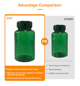 Groothandelsprijs 150ml Groene PET Gezondheidsproduct Zeefdruk Tablet Vitamine Farmaceutische Lege Plastic Pillen Capsules Fles - Product Image 6