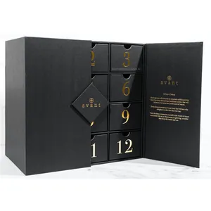 Personalized custom Christmas advent calendar cardboard box with drawers 12 Days 24 Days Luxury gift box for Ramadan