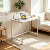 Table pliante multifonctionnelle, bureau d'ordinateur mobile, surface en panneau MDF, pour la maison, l'étude, la salle à manger, l'utilisation en appartement locatif