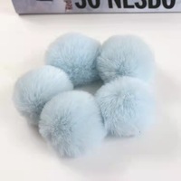 Boule de fourrure artificielle de lapin de 4 à 5 cm, pompon tricoté, prix bas, accessoire de bricolage, vêtements, peluche