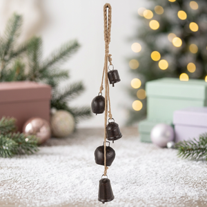 Metal <b>Bell</b> Wind <b>Chime</b> Hanging Ornament Round Shape Cast Plated Black Nickel Decorative Rattler for Home Decoration - Product Image 3