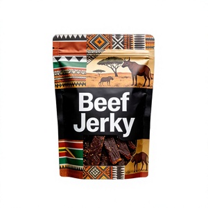 Sachet alimentaire personnalisé pour bœuf séché, finition mate, avec fenêtre transparente, fermeture éclair refermable, vente directe usine OEM ODM - Product Image 1