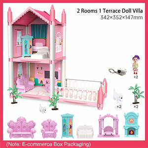 Grande Casa delle Bambole in Plastica ABS con Mobili in Miniatura, Set Fai-da-Te per Principesse - Product Image 6