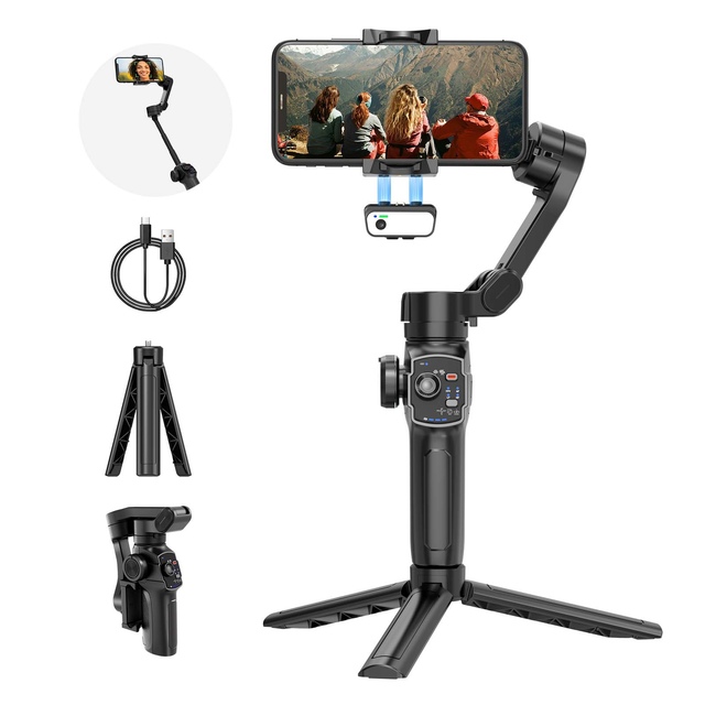 L9 New Design Foldable Selfie Vlog Handheld Gimbal Stabilizer Auto Face Tracking Smart Anti-shake 3 Axis Gimbal for Phone