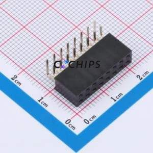 XDM254-2-08-W-8.5-G0 Pin Socket Bent Lead Through Hole,P=2.54mm Connector 2x8P 2.54mm Square Hole Right Angle Insert - Product Image 1