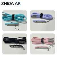 Kit de support 2-en-1, câble plat en silicone 240W 5A, cordon de données Type-C nouveau design, tendance 2026, logo personnalisé, charge ultra-rapide