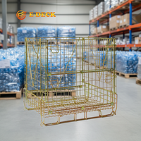 Conteneur en fil métallique professionnel pliable et durable, préformé en PET, revêtu de zinc, pour le stockage de bouteilles