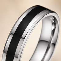 Edelstahl-Öltropfenring mit Anpassbarer Innengravur, Schlichter Vielseitiger Business-Chic Schmuck Großhandel für Herren