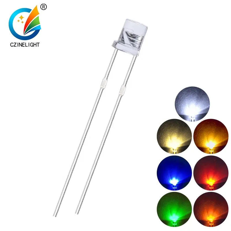 Czinelight Bán Buôn Chất Lượng Led Diode Dây Hợp Kim Phẳng 3Mm 0.06W Trắng Xanh Vàng Đỏ Xanh Ảnh Gốc Nhà Sản Xuất Odm