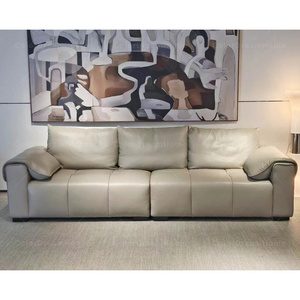 Ensemble de meubles design moderne, canapé rembourré de luxe, haute qualité, modulaire, cuir véritable, 4 places S3106 - Product Image 5