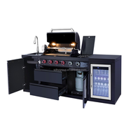 Îlot de barbecue professionnel en acier inoxydable SUS304, étanche, avec conception CAD gratuite 48H, pour cuisine extérieure modulaire de luxe dans la cour.