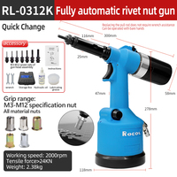 Effiziente RL-0312 Pneumatische Nietmutternpistole Einfache Bedienung M3-M12 Langlebiges Sicheres Druckluft-Nietwerkzeug COL ROCOL für Automobilgebrauch 5-7 Bar