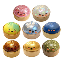 Jouet Squishy Ravioli Effet Glitter à Montée Lente en TPR, Balle Anti-Stress Douce à Presser, Jouet Sensoriel Fidget pour Soulager l'Anxiété, pour Adultes et Enfants, Boîte