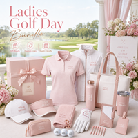 Regalos Promocionales Personalizados para el Día del Golf Femenino con Chaqueta Polo, Bolso Tote, Gorra, Visera, Botella, Vaso, Toalla, Guante, Pelotas y Empaque de Regalo