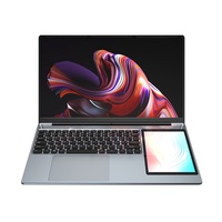 Ordinateur portable à double écran Topton 15,6 pouces IPS + 7 pouces tactile, 12e génération Intel N100, max 32 Go DDR4, SSD 2 To, ordinateur portable fin pour le bureau