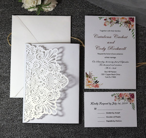 Cartes <span class=keywords><strong>pop</strong></span>-up 3d personnalisées en feuille d'or à trois volets invitations de mariage luxe élégant pour douche nuptiale carte de mariage - Product Image 4