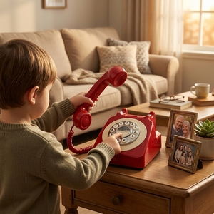 Teléfono de Juguete Vintage SIP con Correo de Voz para Niños, con Teclado Numérico para Configurar el Número Familiar y Lista Blanca - Product Image 3