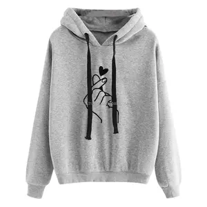 Customized Printed logo MSWWH01 OEM wholesale sports plain grey girls sweaters women hoodie