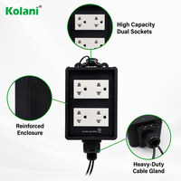 Enchufe de Superficie Industrial Kolani IP44 Resistente a la Intemperie, 4 Tomas Universales de 3 Pines, PVC Ignífugo para Exteriores y Talleres