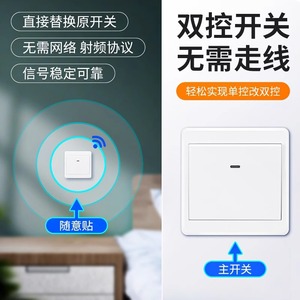 Wireless Double <b>Control</b> Switch 86 Type Battery Free RF Signal Stable No <b>Wiring</b> Required For Home Lighting <b>Control</b> - Product Image 1