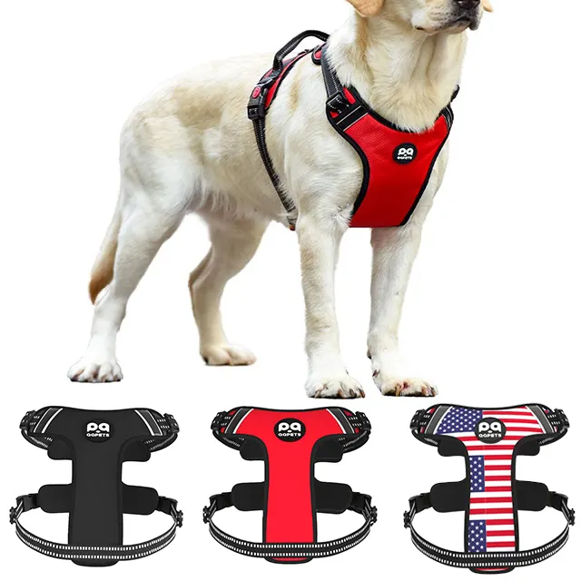 Christmas Custom Reflective Pecheras Para Perros No Pull Dog Strap Harness Dog Harness Vest set for Golden Retriever/Labrador