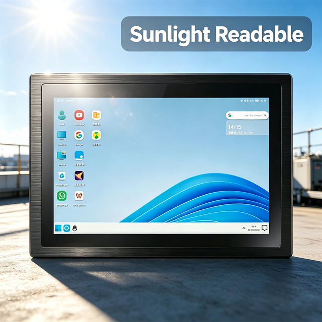 15 Inch Sunlight Readable Industrial Android Panel PC Weatherproof Outdoor Display for Harsh Working Environments
