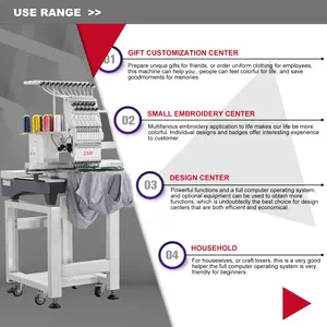 उच्च गति एक सिर कढ़ाई मशीन कम्प्यूटरीकृत emrbodiery मशीन एकल सिर कढ़ाई सिलाई मशीन