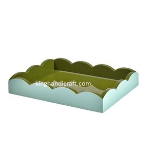 Plateau rectangulaire en bois laqué moderne, écologique, recyclable, durable, fait à la main, de qualité commerciale, pour servir les aliments - Product Image 6